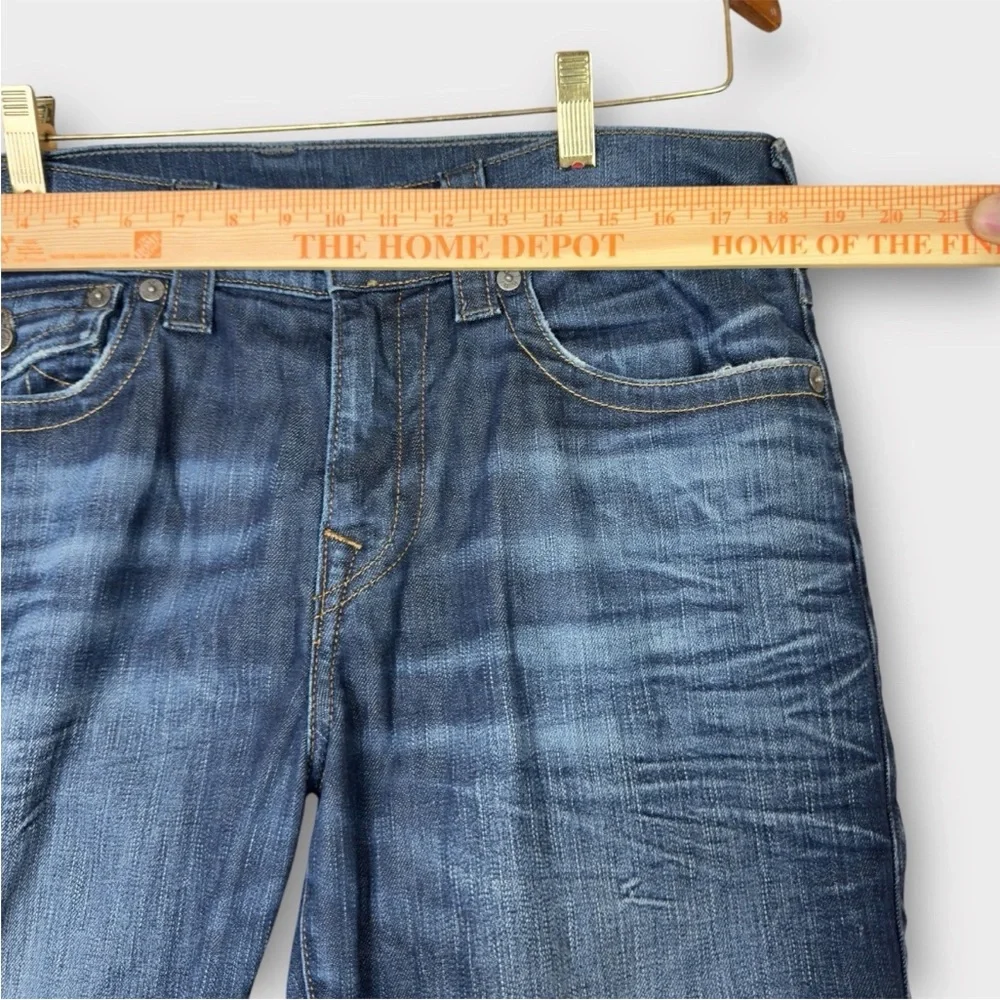 True Religion Billy Relaxed Bootcut Jeans Mens 34x33 Blue Western Skate Y2K Flap
